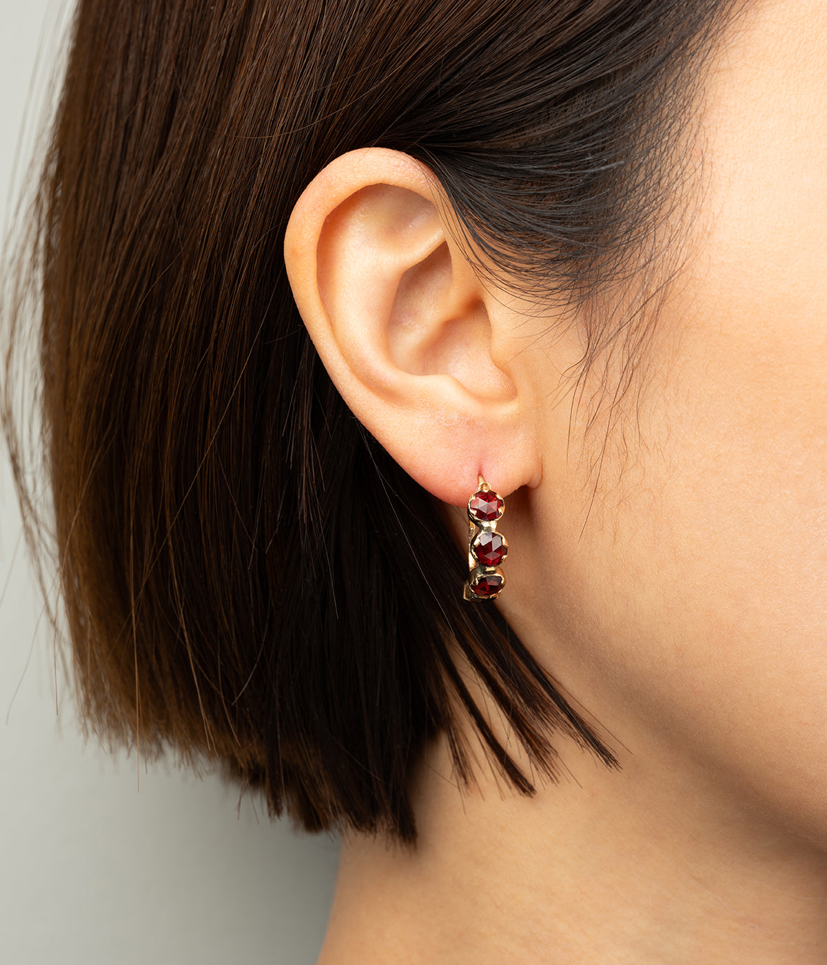 Créoles anciennes or grenat Perpignan Jurrie - Caillou Paris