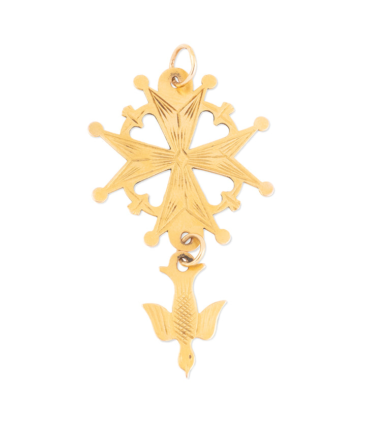 Croix-protestante-ancienne-or-18-carats-Lela