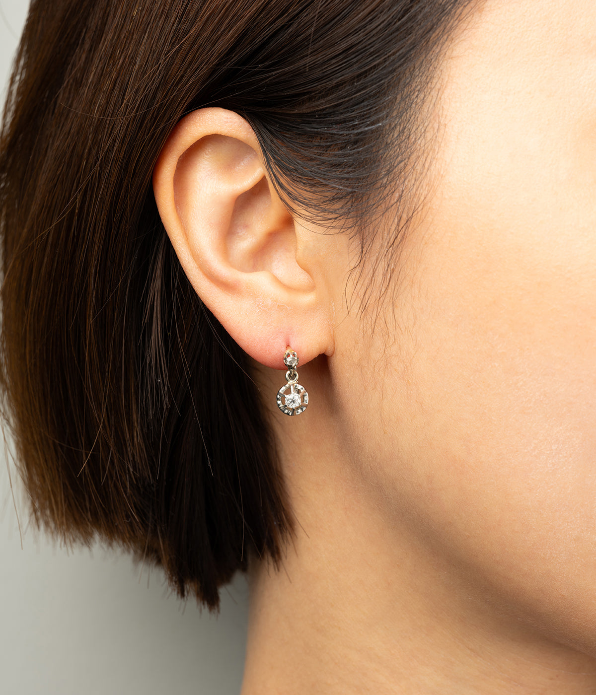 Dormeuses anciennes en or et diamants "Eilam" - Caillou Paris"Eilam" - Caillou Paris