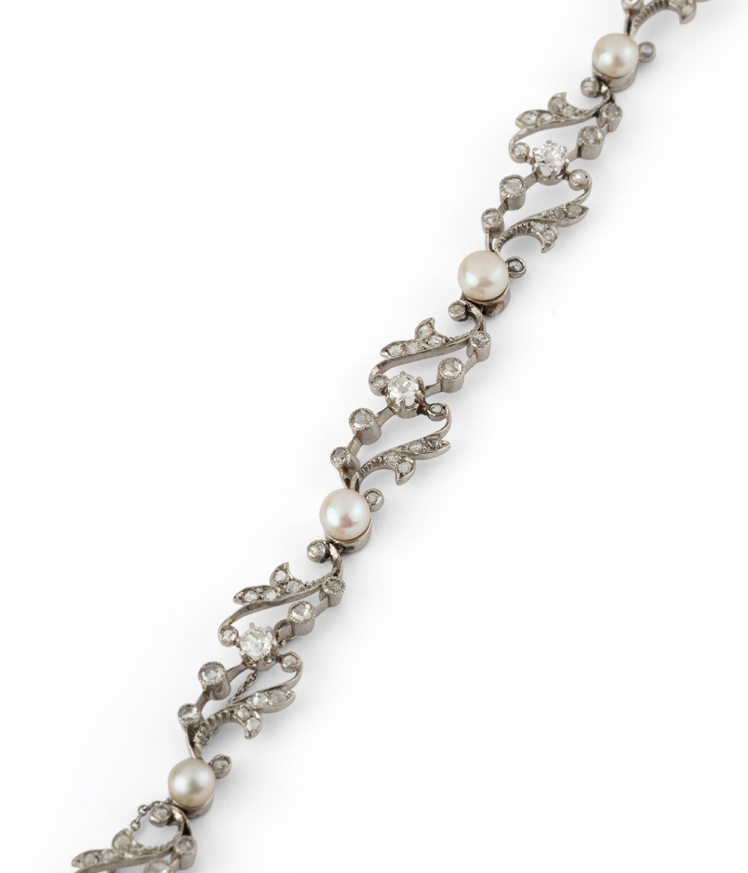 Edwardian gold pearls diamonds bracelet Pawl - Caillou Paris