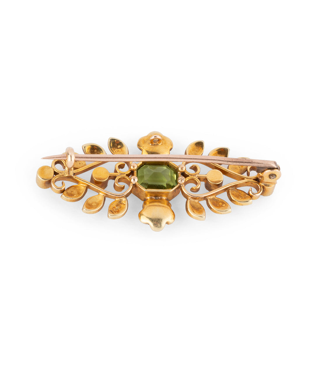 Edwardian pearl and peridot brooch "Arvie" - Caillou Paris