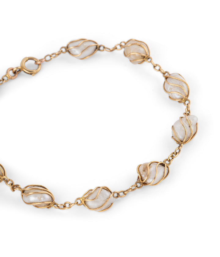 Edwardian pearls bracelet 18k gold "Volker" - Caillou Paris