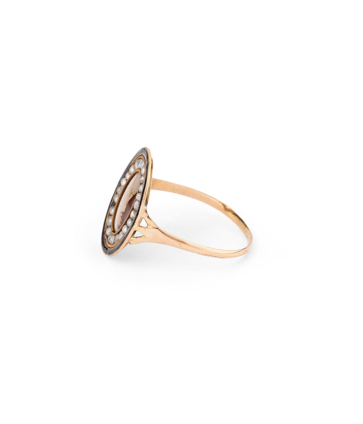 Georgian gold dendritic agate ring "Corrina" - Caillou Paris