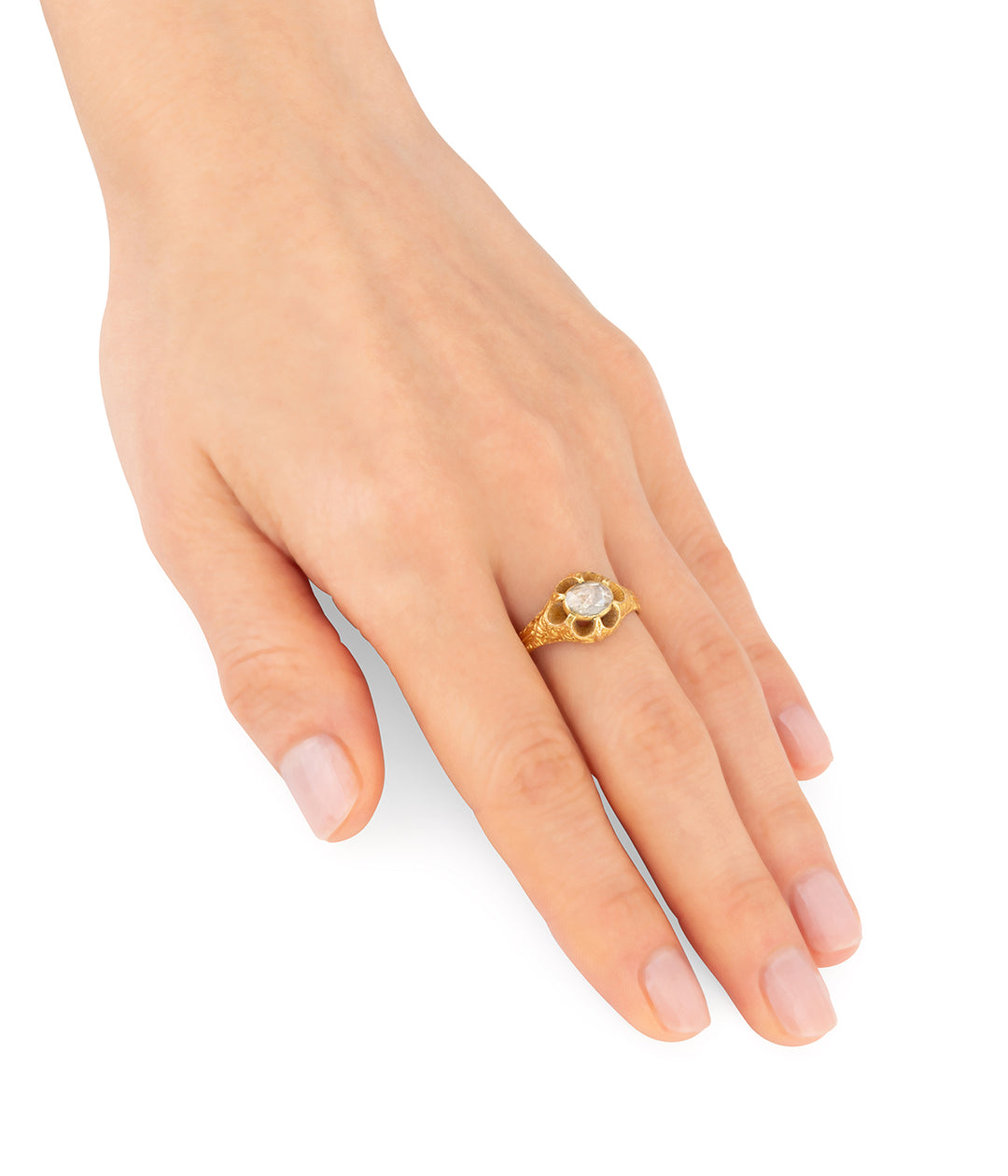 Georgian-gold-ring-rosecut-diamond-Como-Caillou-Paris