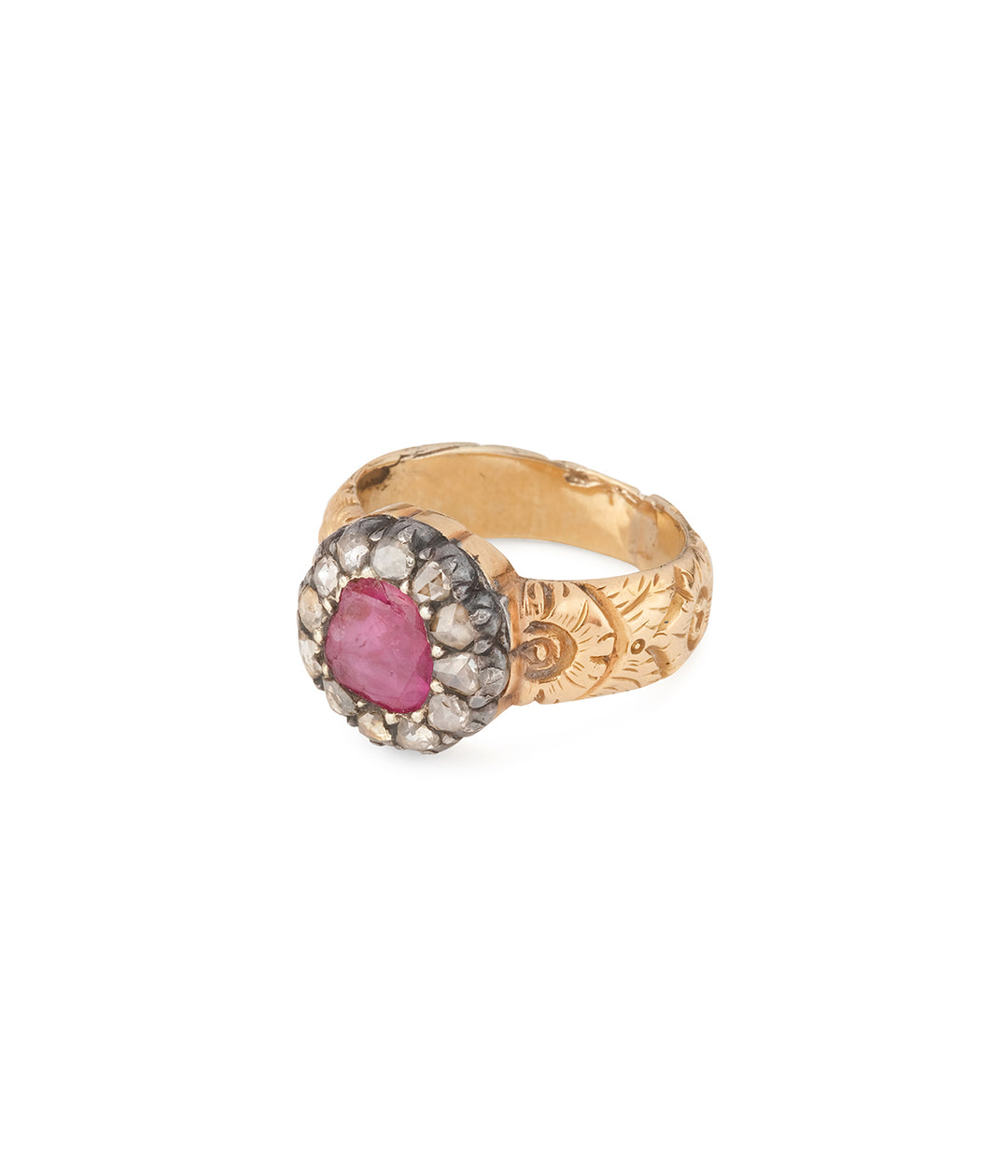 Georgian-gold-ring-ruby-diamonds-Placida-Caillou-Paris