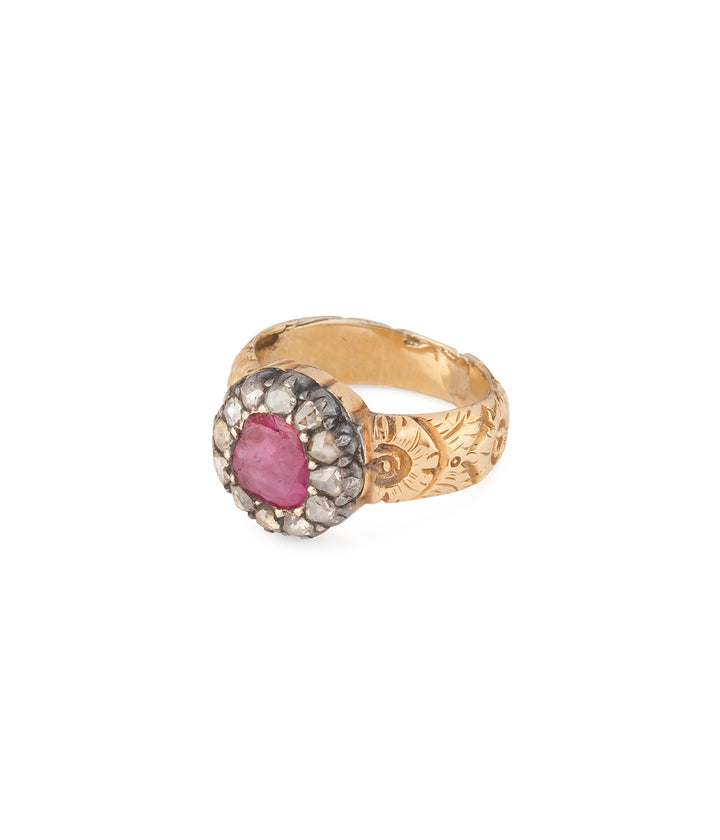 Georgian-gold-ring-ruby-diamonds-Placida-Caillou-Paris