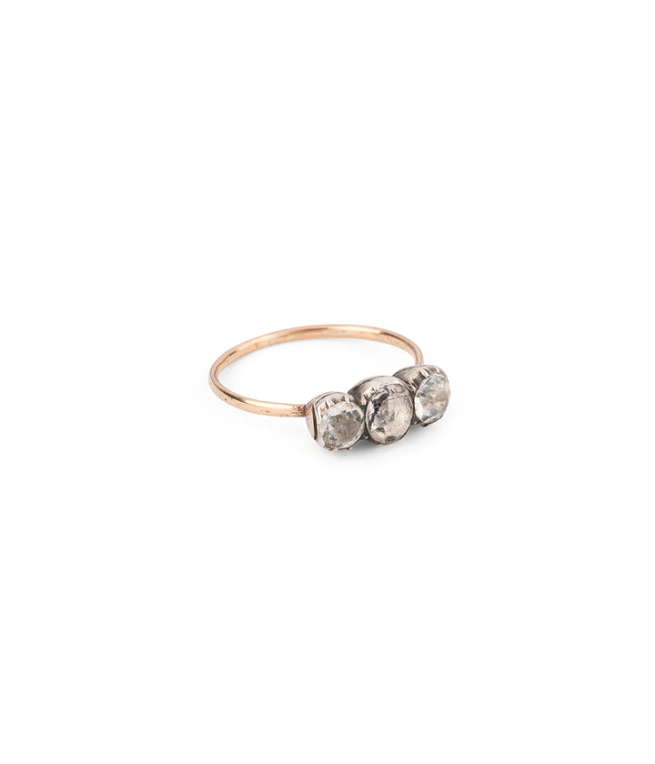 Georgian ring 14k gold rhinestone "Gueli" - Caillou Paris