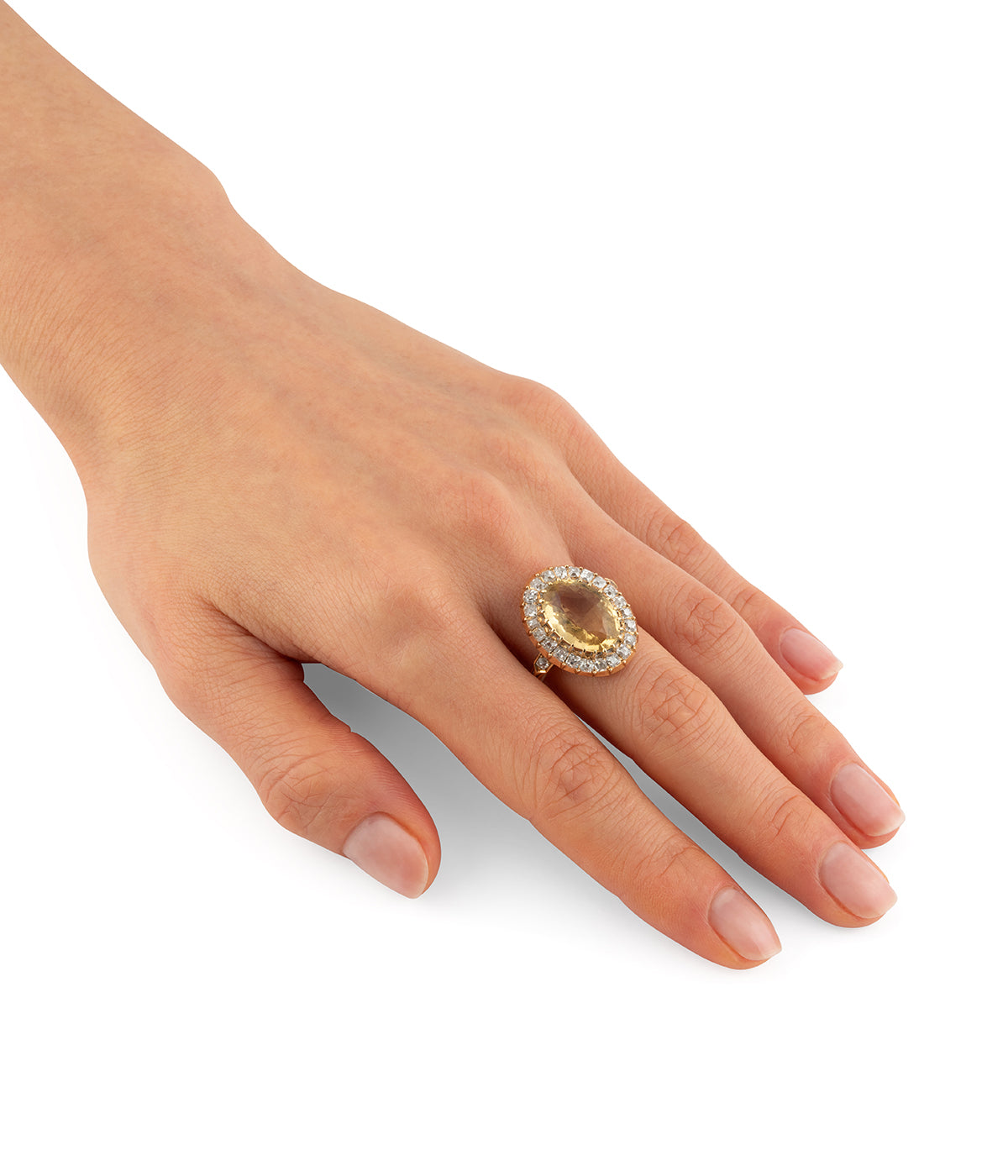 Georgian ring citrine diamonds Genny - Caillou Paris