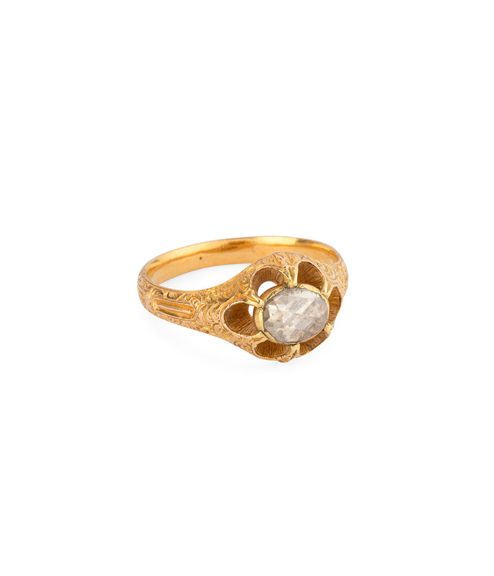 Georgian-ring-rosecut-diamond-18k-gold-Como-Caillou-Paris