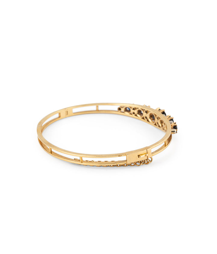 Gold bracelet sapphires diamonds antique jewelry Ioustina - Caillou Paris