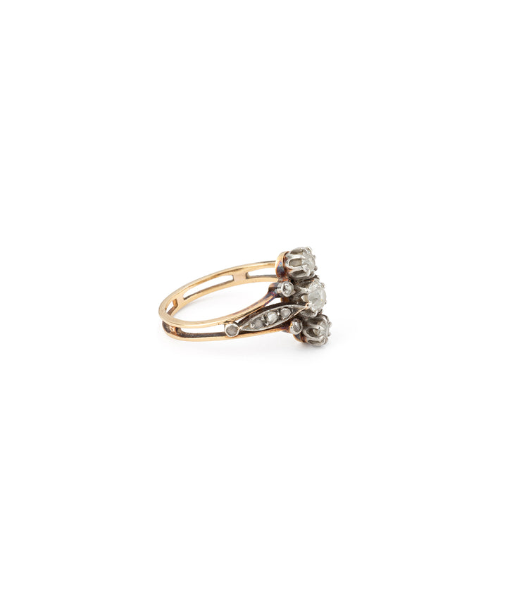 Gold diamonds trilogy ring "Tahitoa" - Caillou Paris