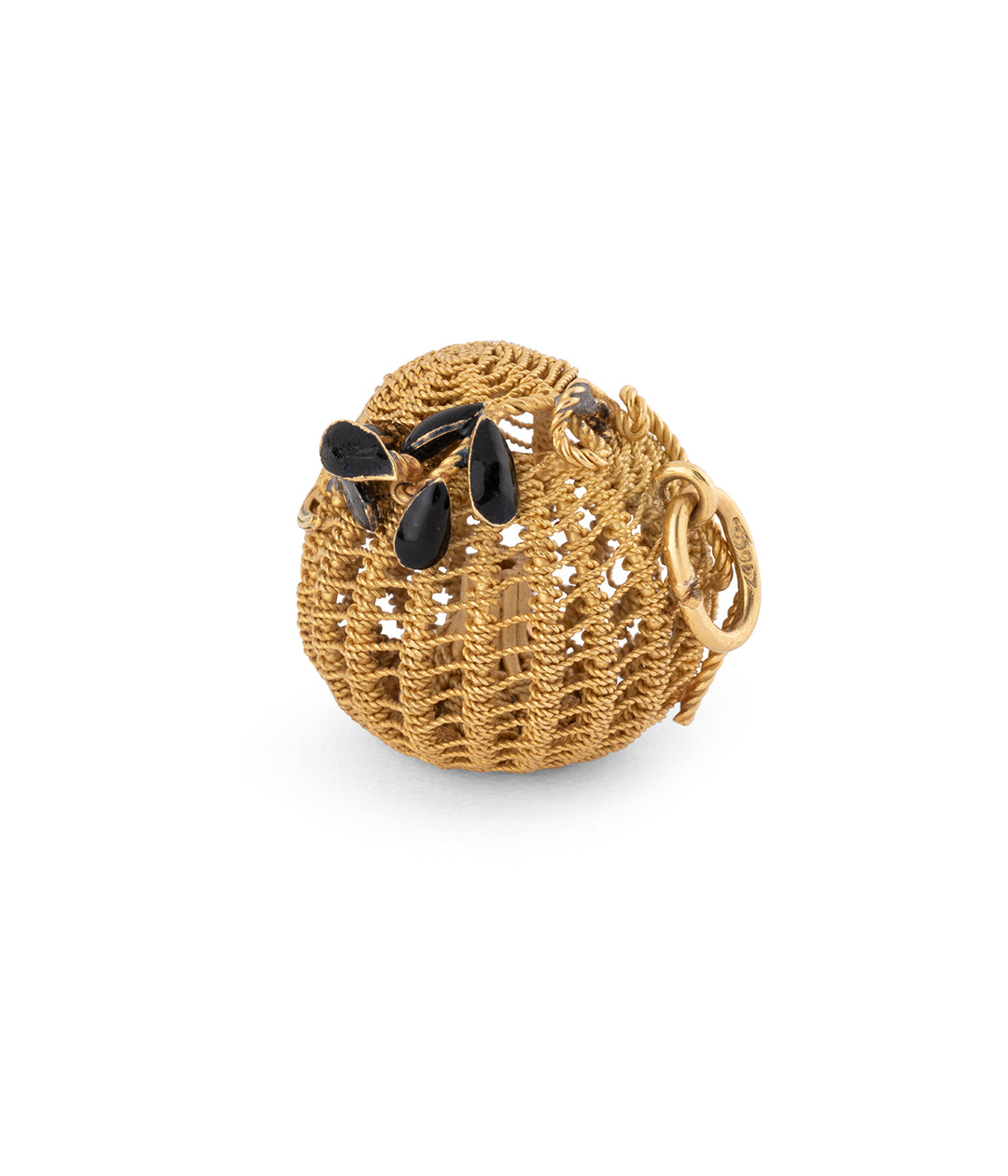 Gold enamel fishing basket pendant "Jady" - Caillou Paris