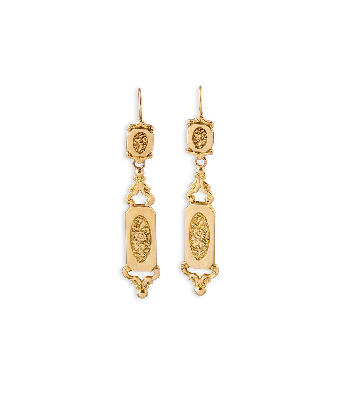 Grands pendants d'oreilles en or "Echna" - Caillou Paris