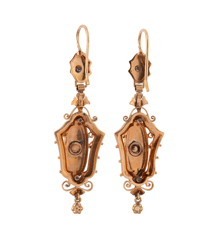 Late 19th century gold and pearl earrings "Ebba" - Caillou Paris 