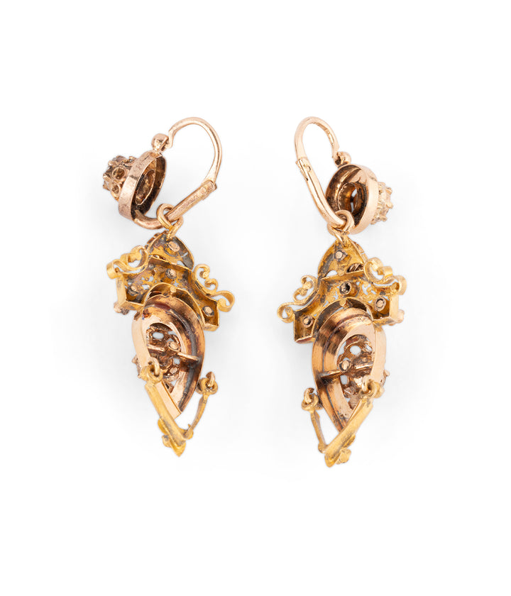 Late victorian diamonds earrings "Tymen" - Caillou Paris