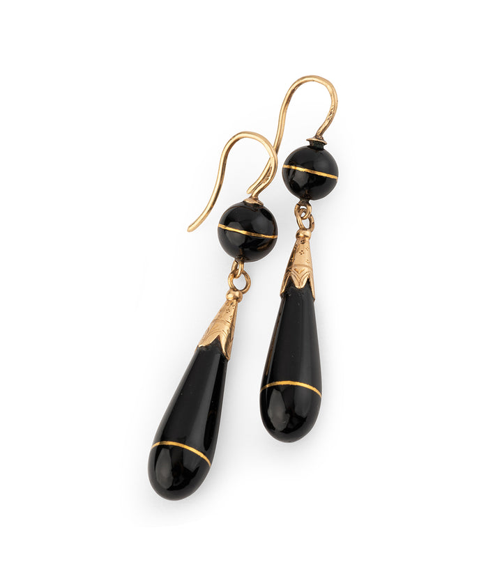 Longues-boucles-oreilles-anciennes-or-onyx-Bijik-Caillou-Paris