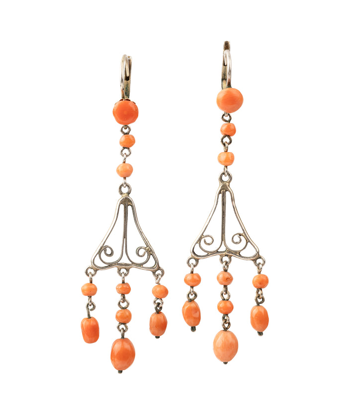 Longues-boucles-oreilles-vintage-argent-corail-Pip