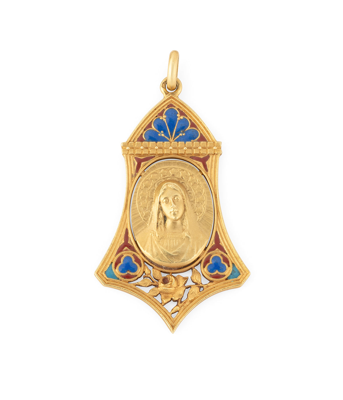 Medaille-Art-Nouveau-vierge-Zuzen-Caillou-Paris