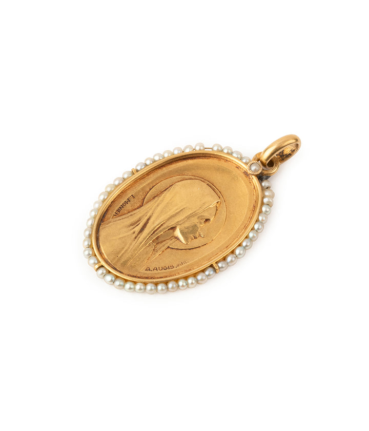 Medaille-bapteme-vintage-or-Kristos