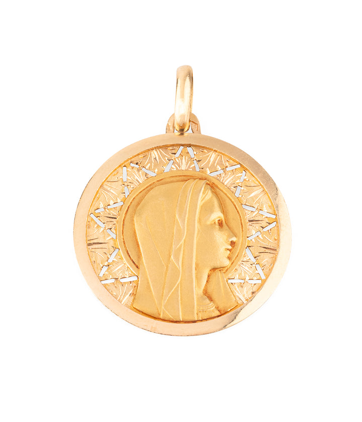 Medaille-religieuse-Art-nouveau-or-Idelle-Caillou-Paris