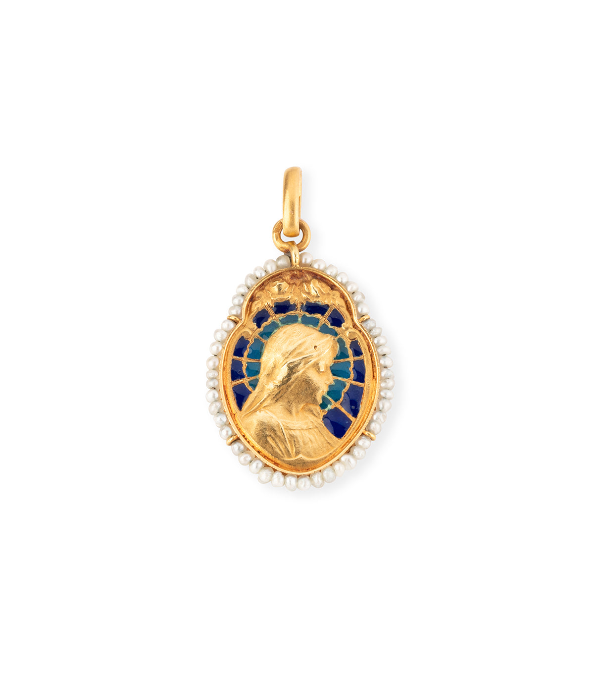 Medaille-religieuse-ancienne-email-Mounir-Caillou-Paris