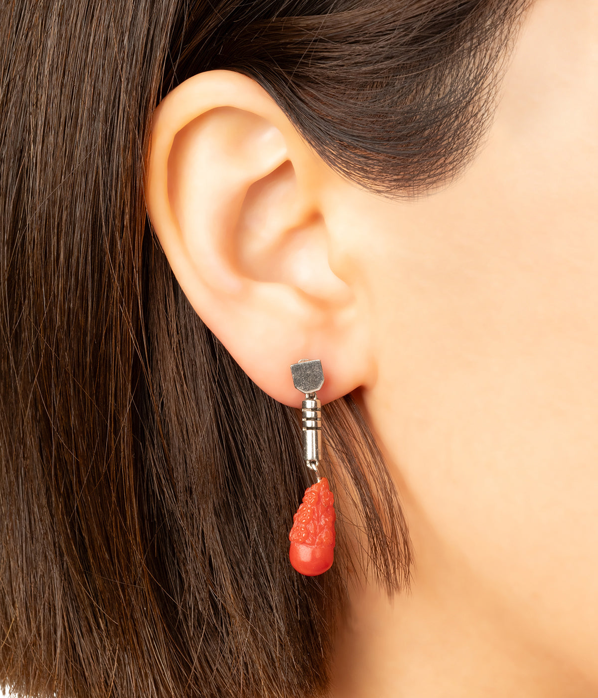 Pendants-oreilles-Art-deco-argent-corail-Cyrice-Caillou-Paris