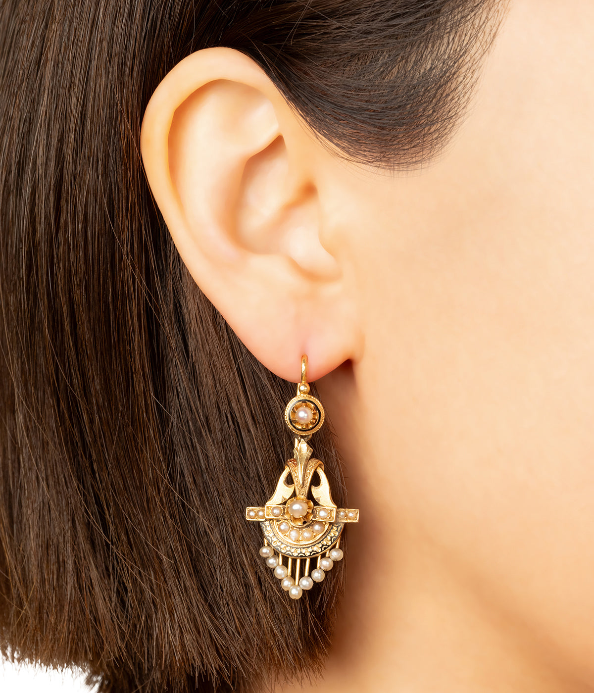 Pendants-oreilles-Napoleon-III-or-perles-Kacim-Caillou-Paris