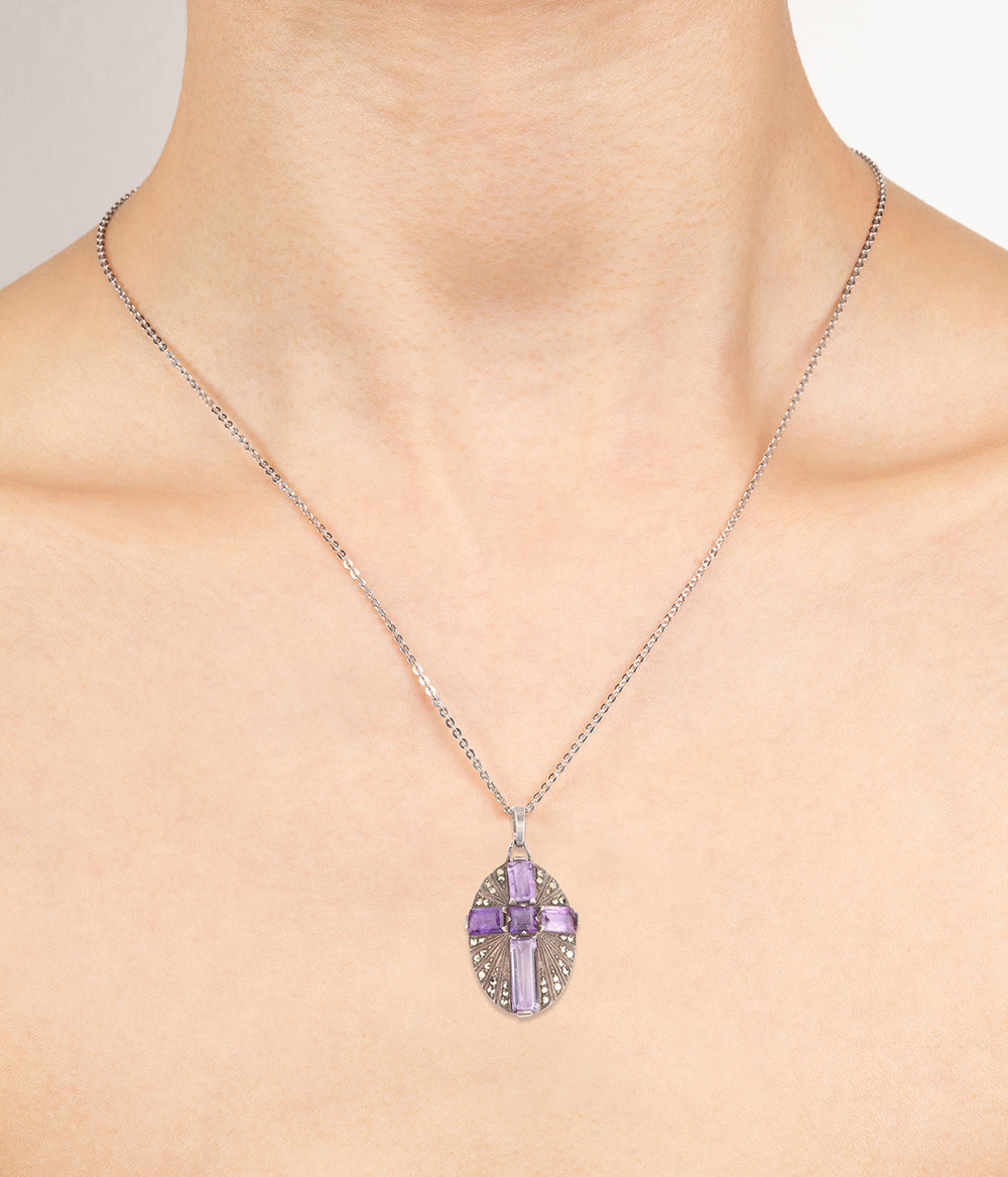 Pendentif-ancien-argent-croix-amethystes-Jenn-Caillou-Paris