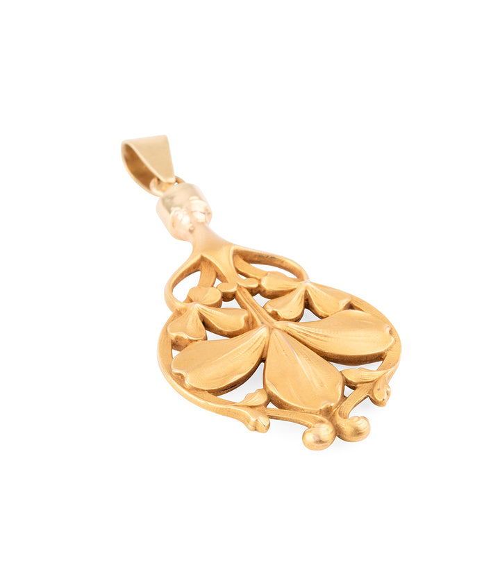 Pendentif-ancien-trefle-or-Oni-Caillou-Paris