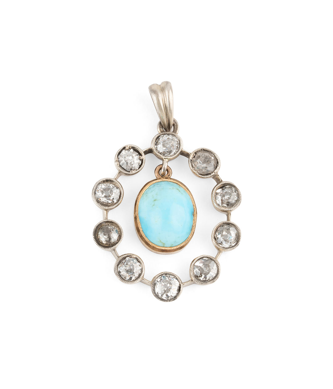 Pendentif-ancien-turquoise-diamants-Trojan-Caillou-Paris