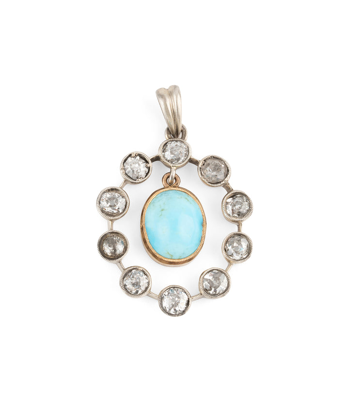 Pendentif-ancien-turquoise-diamants-Trojan-Caillou-Paris