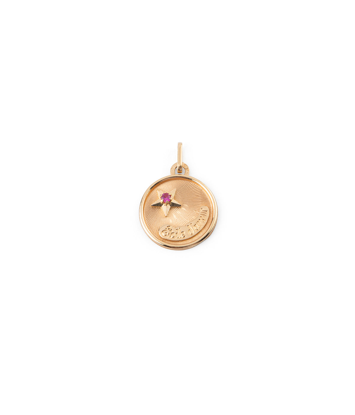 Pendentif-vintage-etoile-Amour-or-18k-rubis-Caillou-Paris