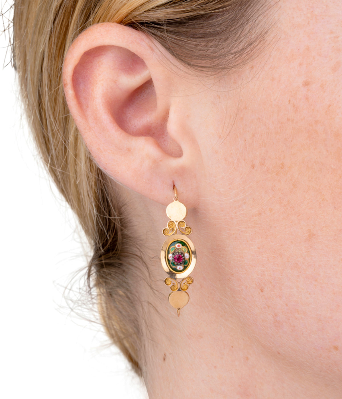 Poissardes anciennes en émaux bressans "Wyn" porter - Caillou Paris 