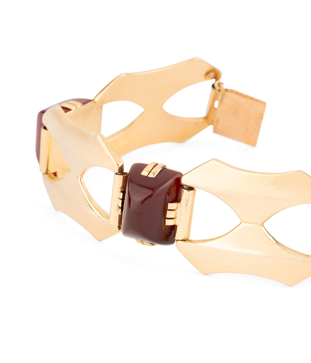 Retro-gold-bracelet-carnelian-Hagia-Caillou-Paris