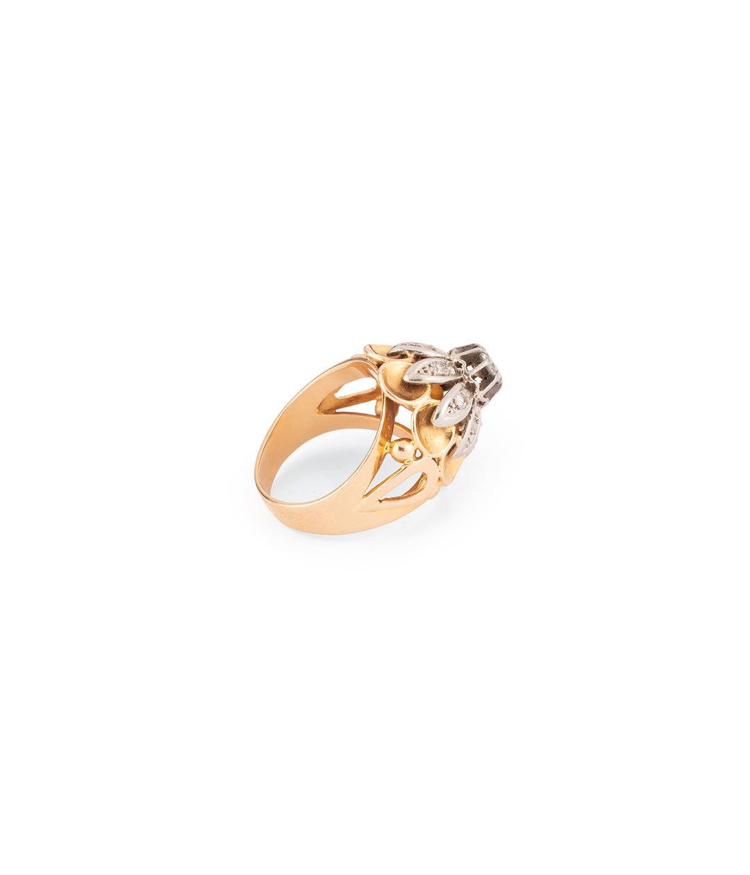 retro gold diamond ring "Sabin" - Caillou Paris