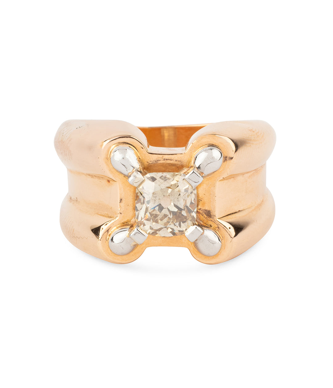 Retro-gold-ring-diamond-Driss-Caillou-Paris