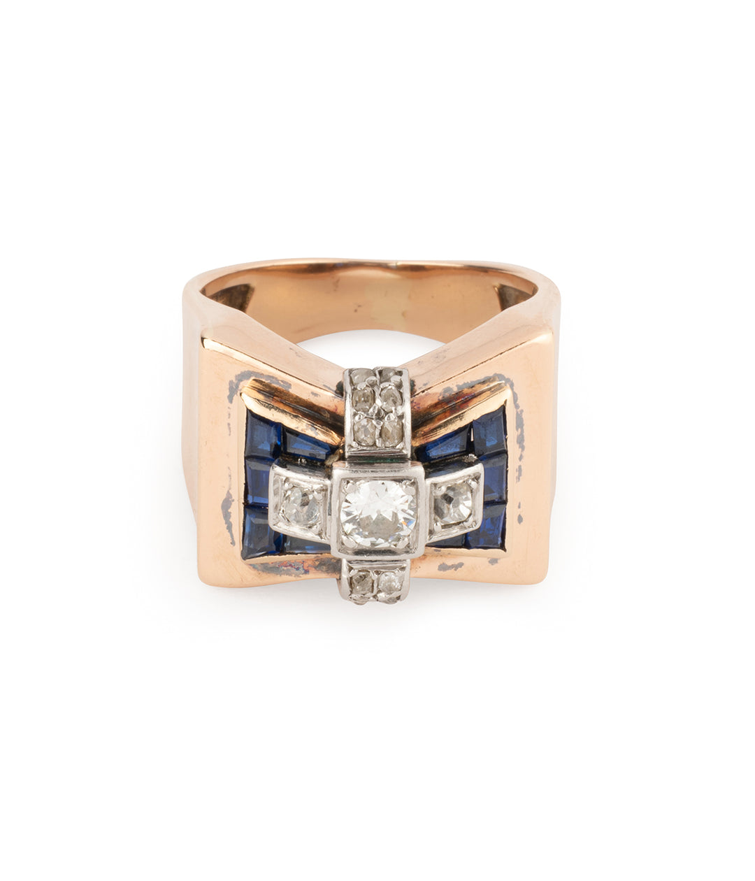 Retro-ring-18k-gold-sapphire-Galvina-Caillou-Paris