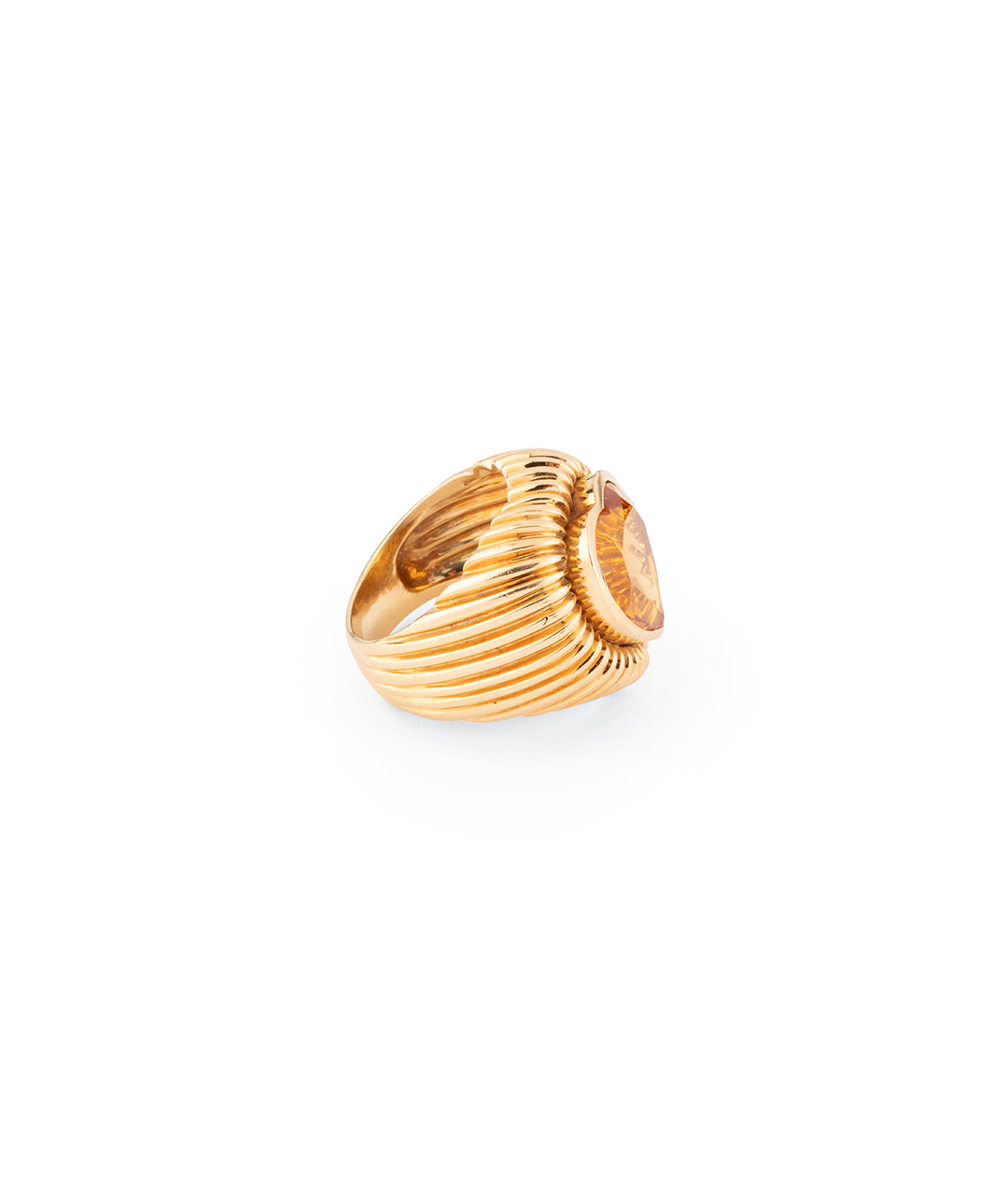 Retro ring citrine "Shmouel" - Caillou Paris