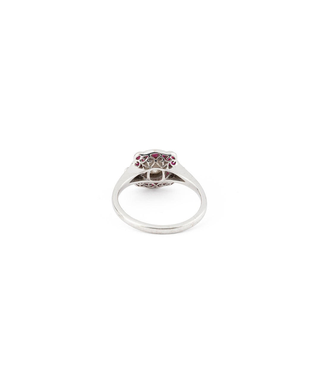 Retro ruby diamond engagement ring Nokosi - Caillou Paris