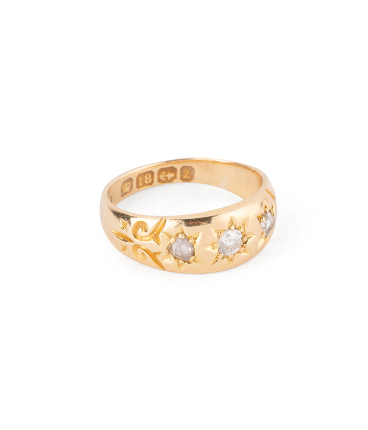 Victorian diamond ring star setting "Omero" - Caillou Paris