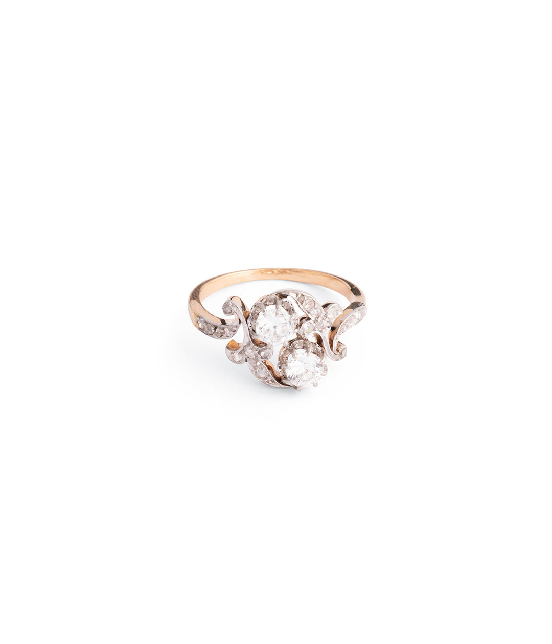 victorian diamond you and me ring "Gilio" - Caillou Paris