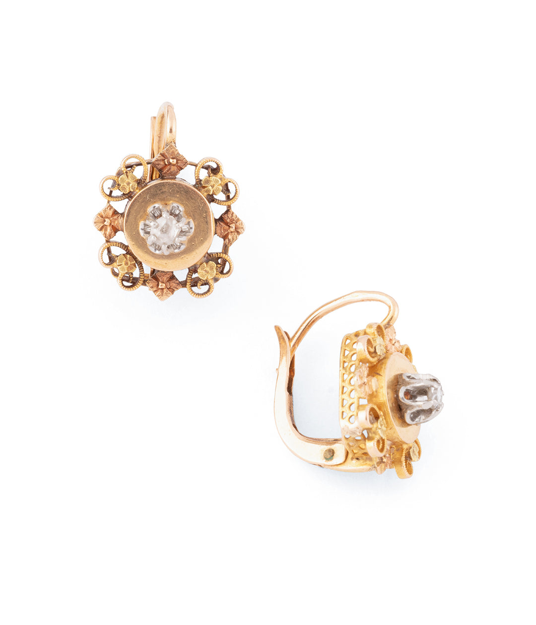 Victorian earrings diamond "Dhara" - Caillou-Paris