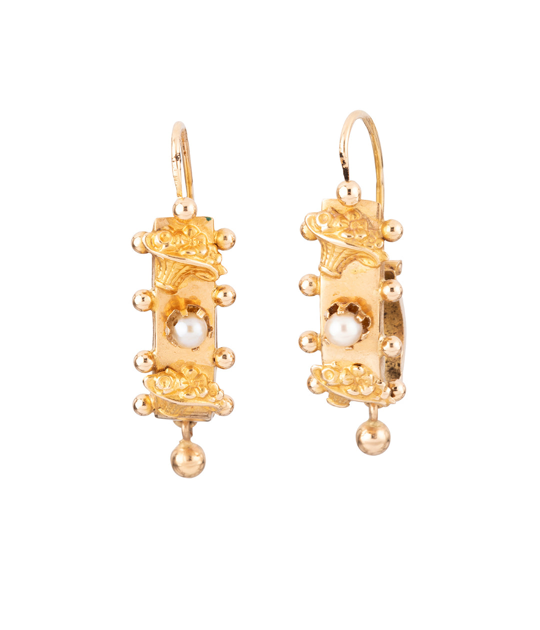 Victorian earrings pearl gold "Roba" - Caillou Paris