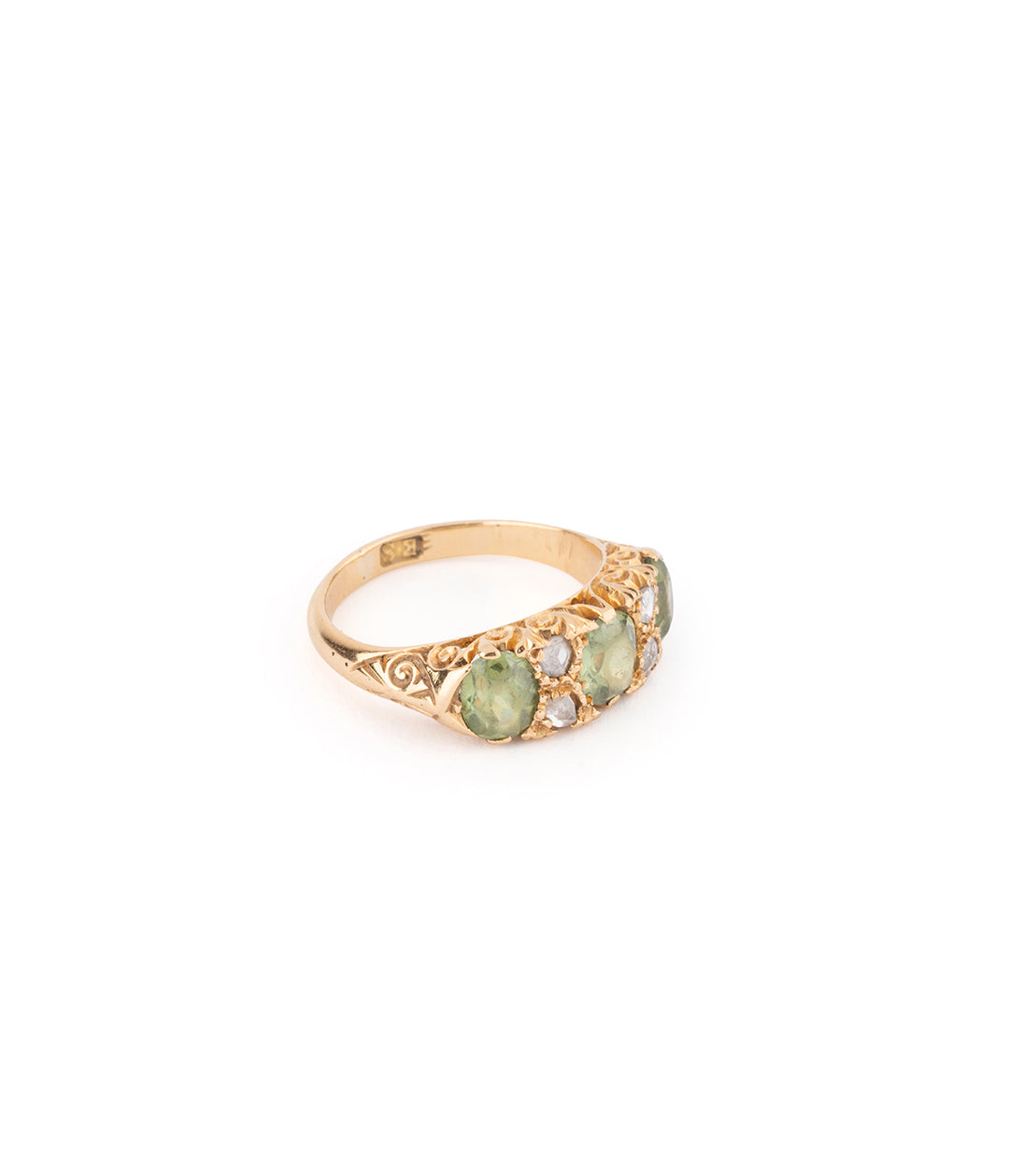 Victorian engagement ring gold peridot "Kusumita" - Caillou Paris