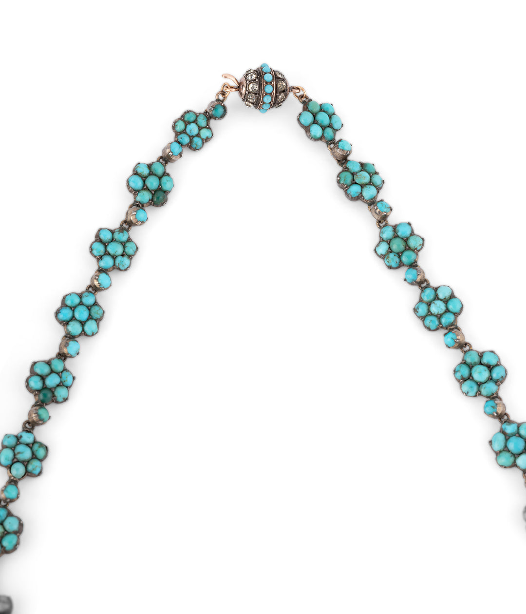 Victorian flower turquoise necklace "Jovan" - Caillou Paris 