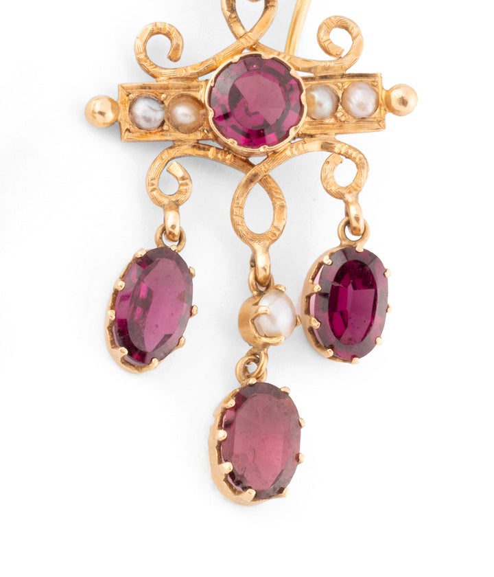 Victorian garnet earrings "Evka" - Caillou Paris