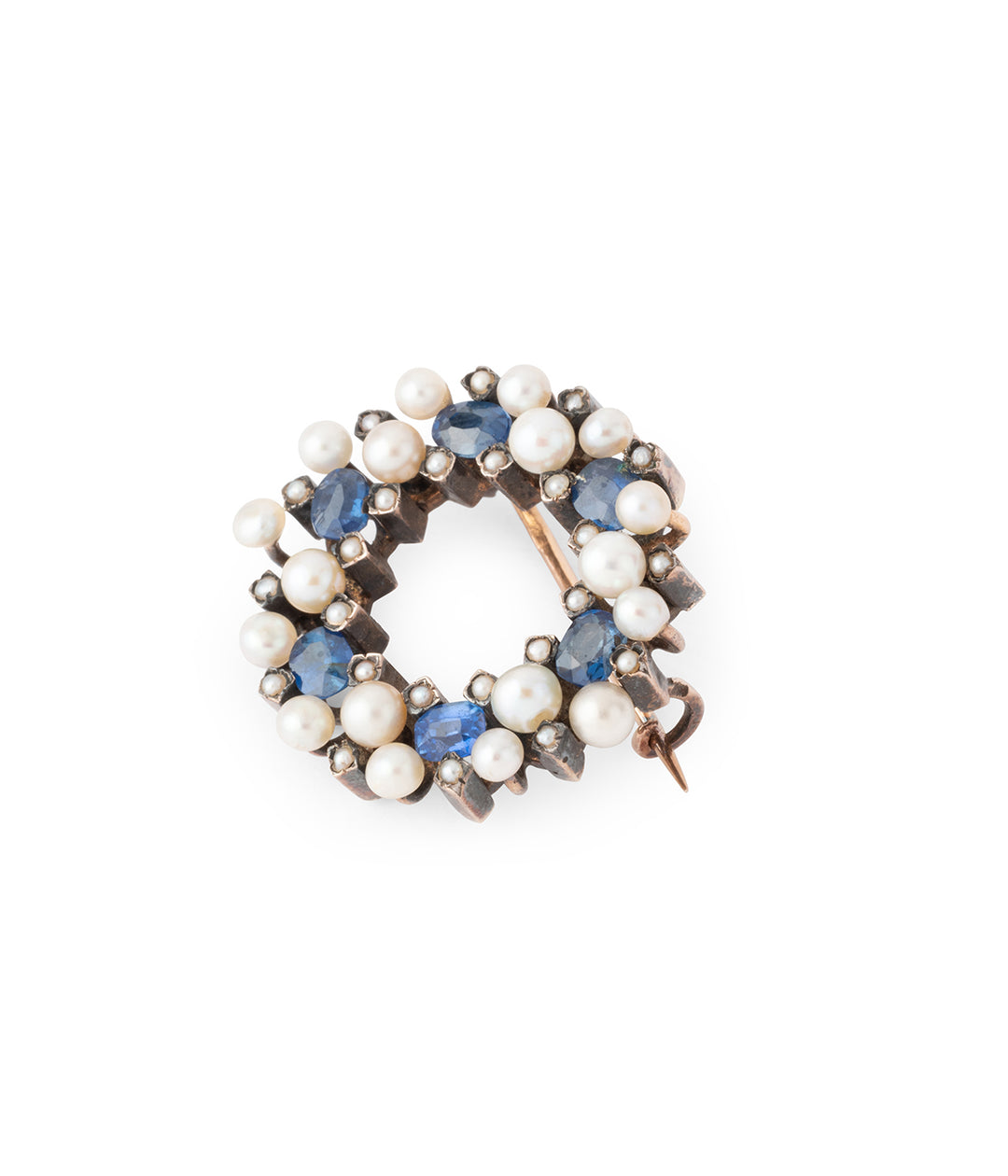 Victorian-gold-brooch-pearls-sapphires-Joska