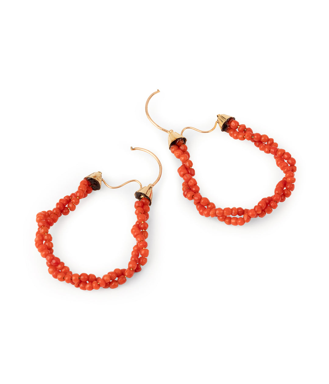 Victorian-hoop-earrings-coral-18k-gold-Ceri