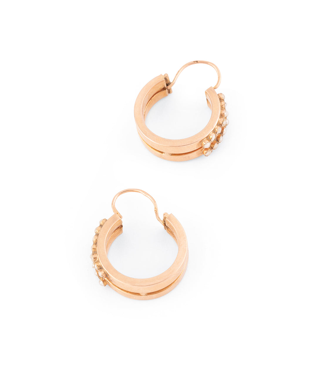 Victorian hoops in gold and pearls "Norma" - Caillou Paris