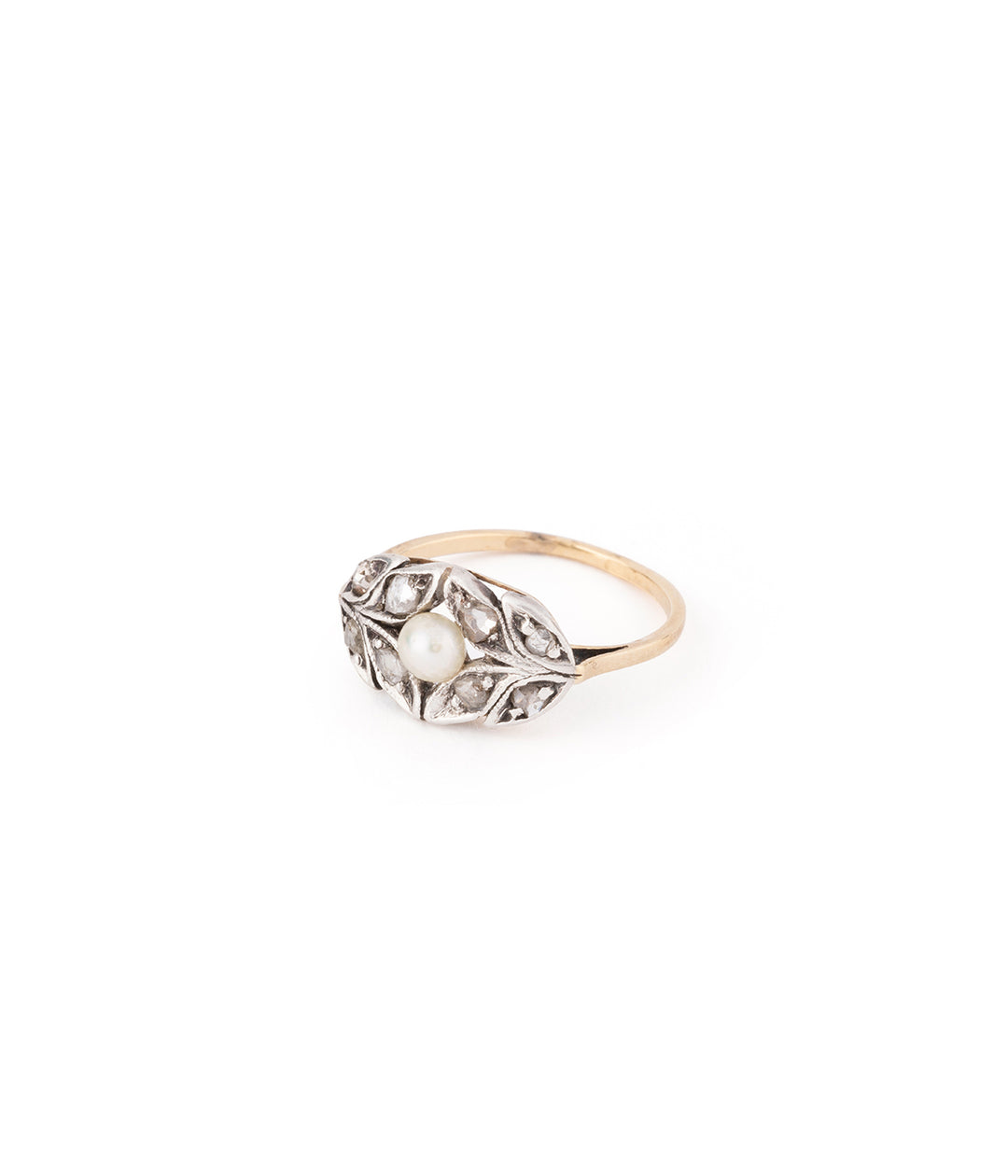 Victorian pearl diamond engagement ring "Anastas" - Caillou Paris